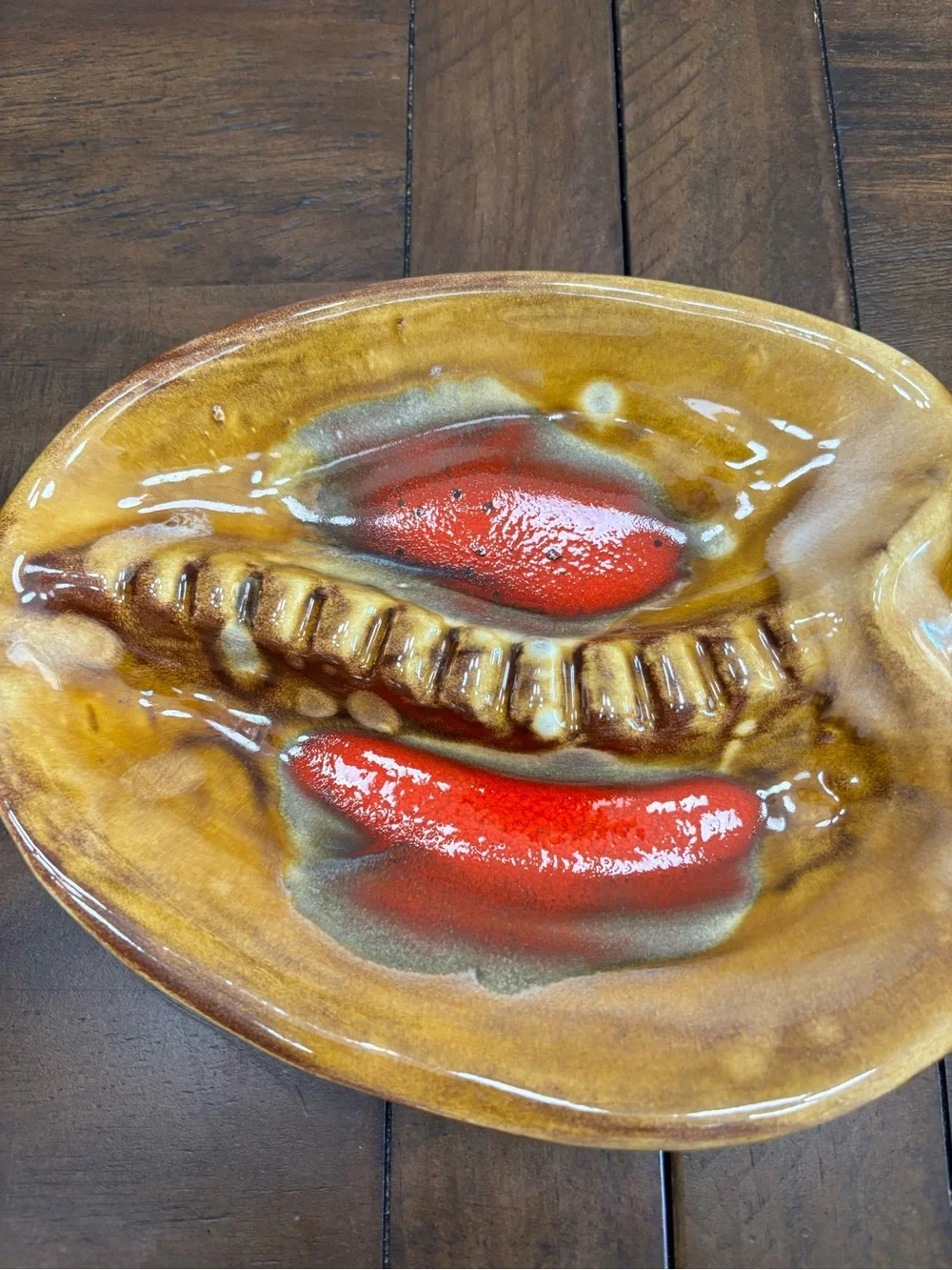 Mid century modern vintage California USA ceramic pottery ashtray